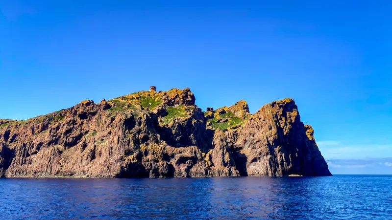 the scandola nature reserve south-west of calvi, on the cape girolata peninsula beautiful coast of corsica in september