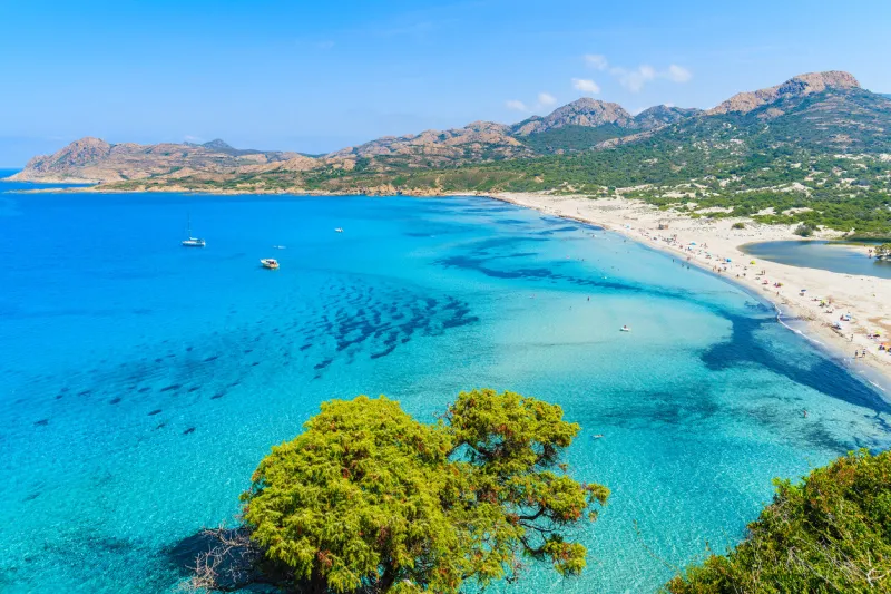corsica is the largest french island on mediterranean sea and most popular holiday destination for french people
