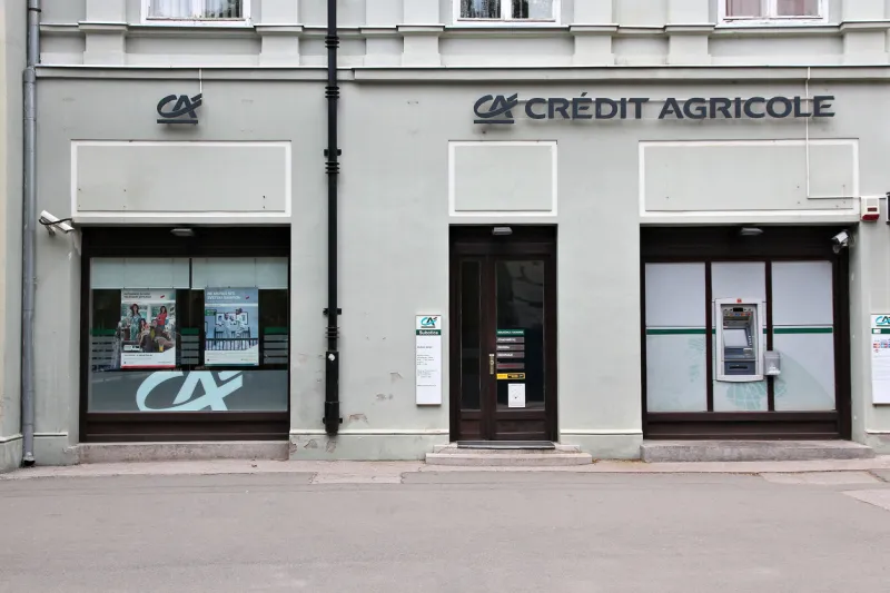 credit agricole bank branch on august 12, 2012 in subotica, serbia ca is the largest retail banking group in france, and the 8th largest in the world