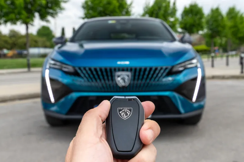 istanbul, turkey - may 20 2023   peugeot 408 can be locked and unlocked with wireless car key