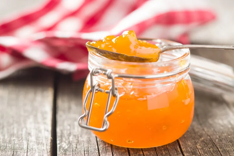 apricot jam jelly in jar