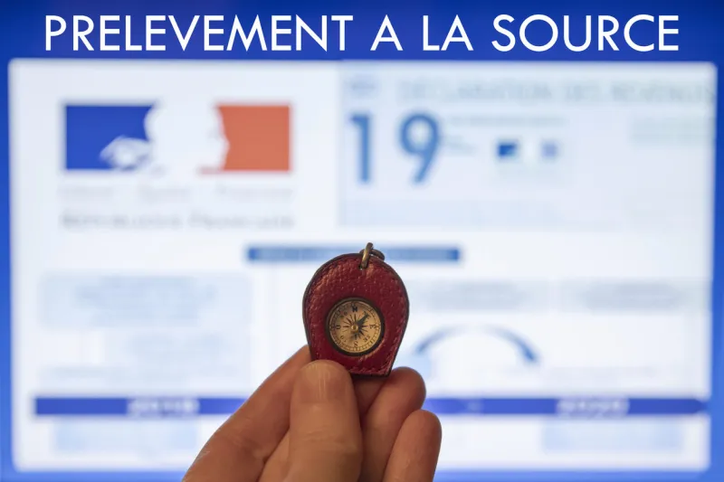 a compass in front of an income tax return and graphs with withholding tax written on them