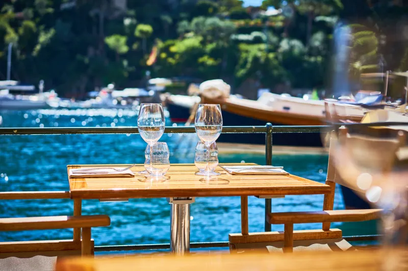 romantic dinner at harbor of portofino