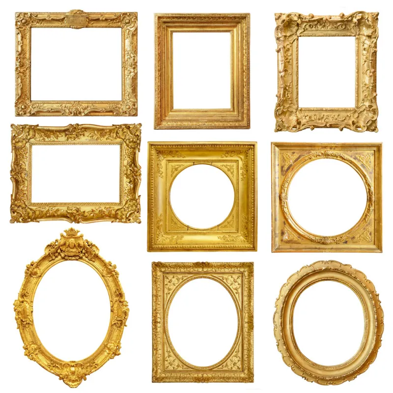 set of golden vintage frame isolated on white backgroundset of golden vintage frame isolated on white background