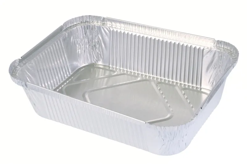 aluminium food tray on a white background