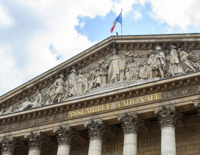 the assemblée nationale building in paris, france