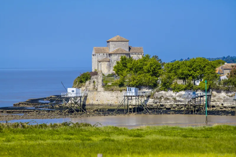 talmont sur gironde, nouvelle aquitaine, church sainte radegonde in mediaeval city, france high quality photo