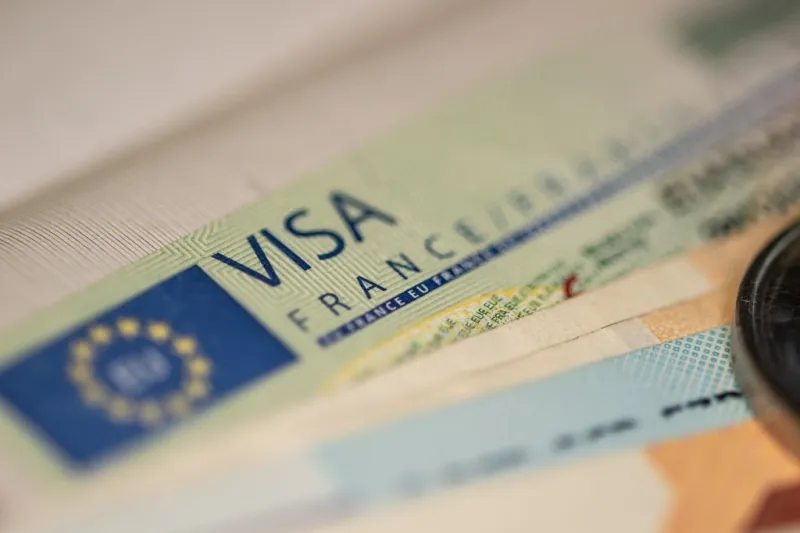 schengen visa in the passport issued by the french embassy thi