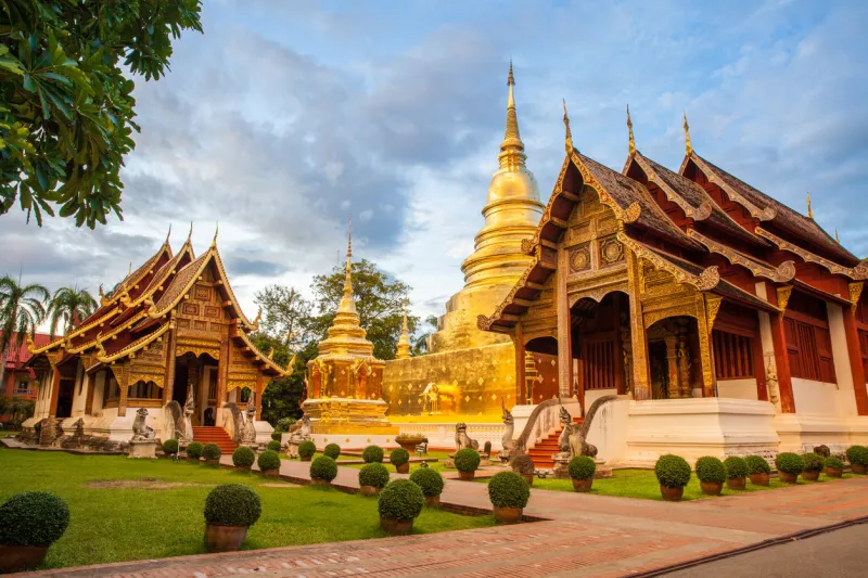 wat phra singh woramahaviharn buddhist temple in chiang mai, thailand