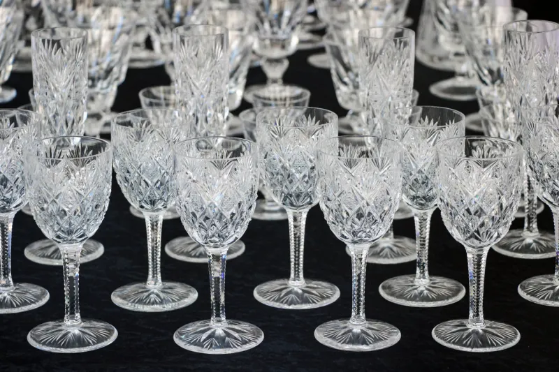 wineglasses on black table