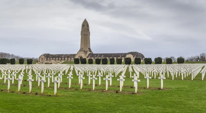scenery around the douaumont ossuary, a memorial located near verdun in france