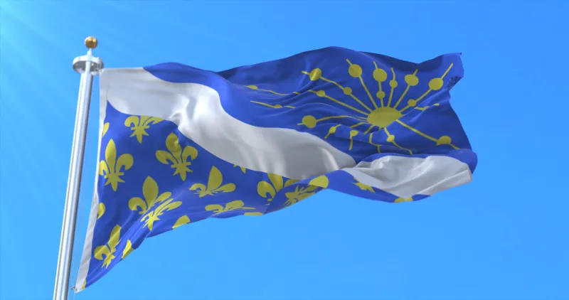 flag of department of essonne in ile-de-france, france 3d rendering