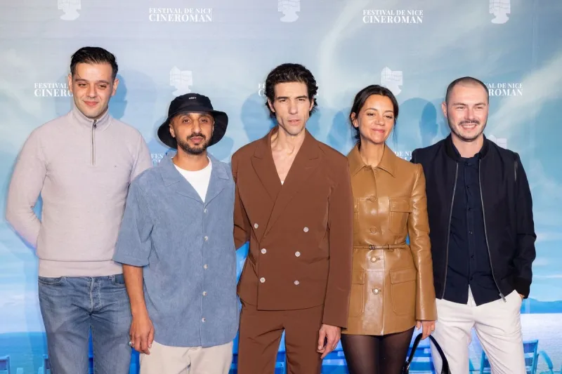 mehdi idir, tahar rahim, bastien bouillon, marie-julie baup, tigran mekhiterian assistent au tapis rouge de la cérémonie de clôture du 6e festival cineroman à nice, france, le 5 octobre 2024 photo by shootpix abacapresscom