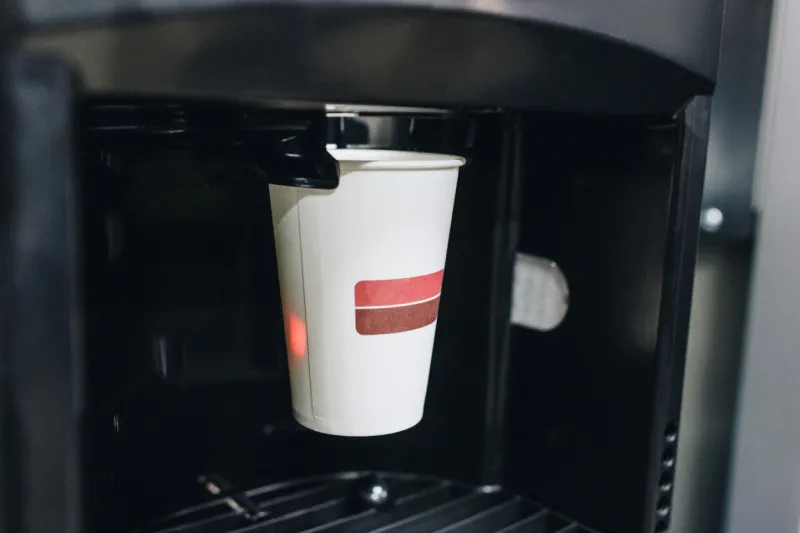 vending coffee machine with paper cup