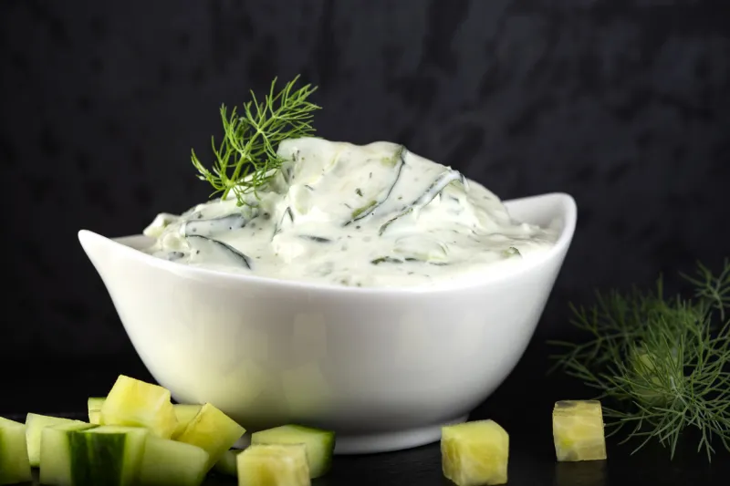cucumber yogurt salad with herbs