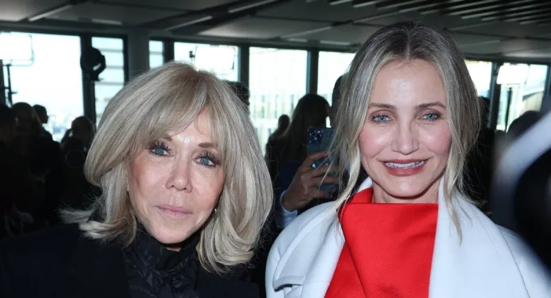 french first lady brigitte macron and cameron diaz at the stella mccartney fashion show as part of paris fashion week on march 5, 2025 in paris, france photo by jerome domine abacapresscom