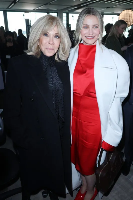 french first lady brigitte macron and cameron diaz at the stella mccartney fashion show as part of paris fashion week on march 5, 2025 in paris, france photo by jerome domine abacapresscom