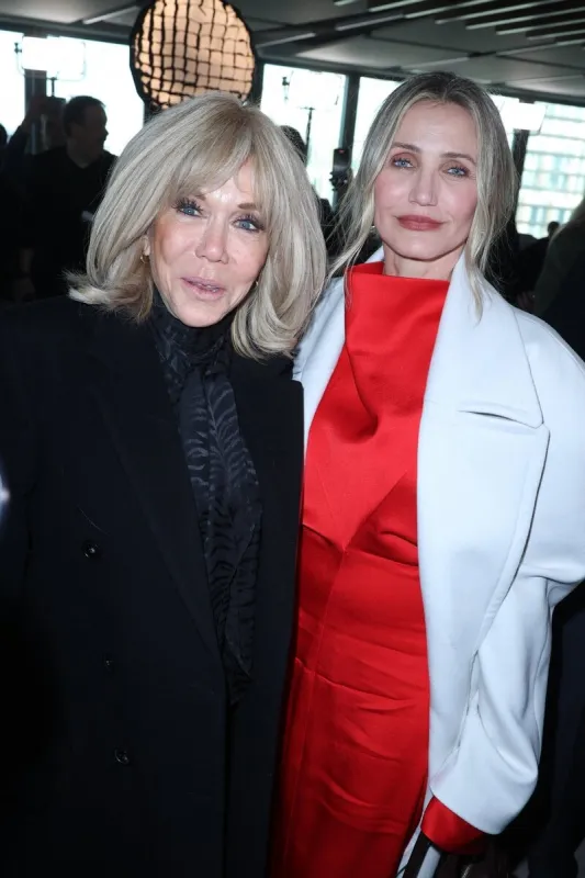 french first lady brigitte macron and cameron diaz at the stella mccartney fashion show as part of paris fashion week on march 5, 2025 in paris, france photo by jerome domine abacapresscom
