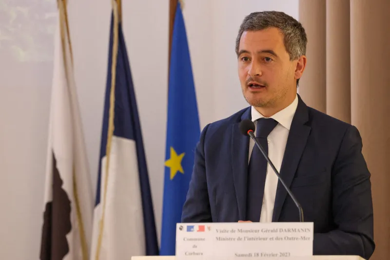 gerald darmanin visit to corbara - corsica