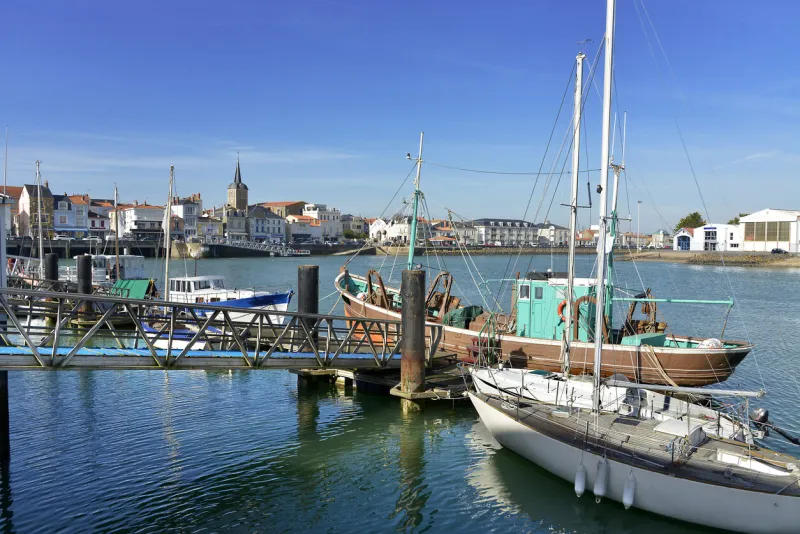 port and town of les sables d'olonne, commune in the vendée department in the pays de la loire region in western france