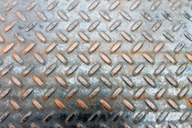 close-up of a sheet of checker plate