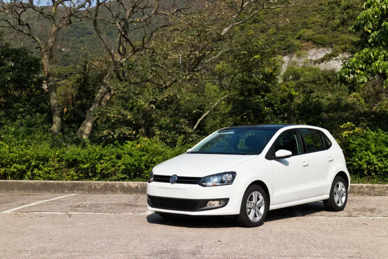 hong kong, china - january 3, 2014  a new volkswagen polo 2014 model in park