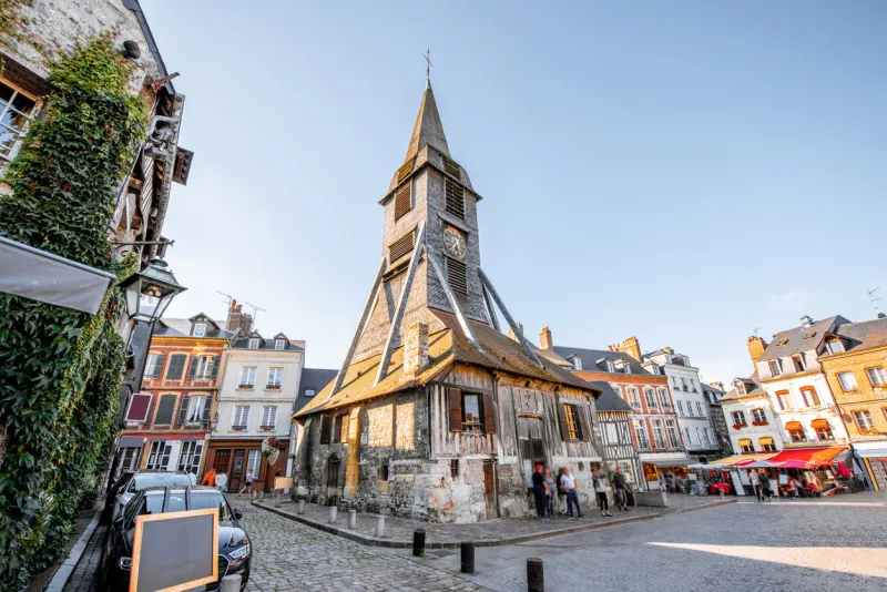 saint catherine old wooden church in honfleur, famuos french town in normandy