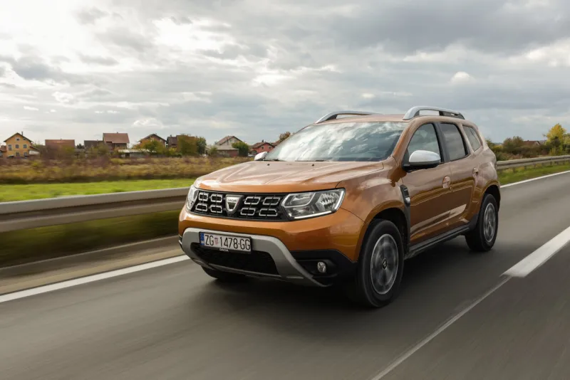 new 2018 dacia dustar 4x4 on the streets blurred background car in motion