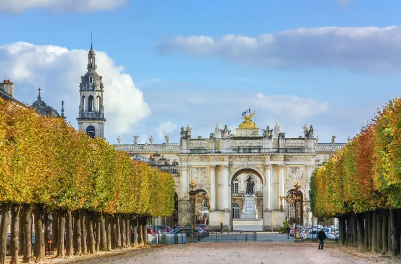 view of alley and arch here in nancy, france
