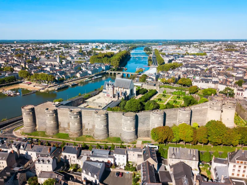 angers aerial panoramic view angers is a city in loire valley, western france