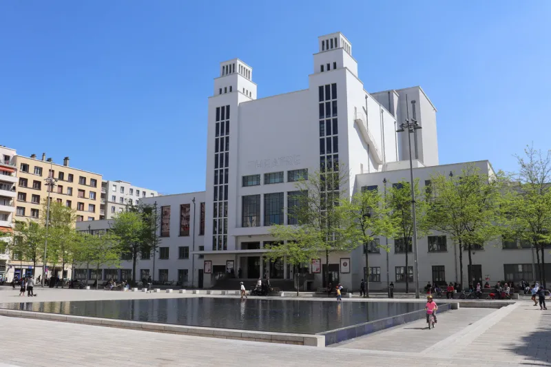 the tnp - théâtre national populaire in villeurbanne, place lazare goujon, built in 1972 - rhône department - france