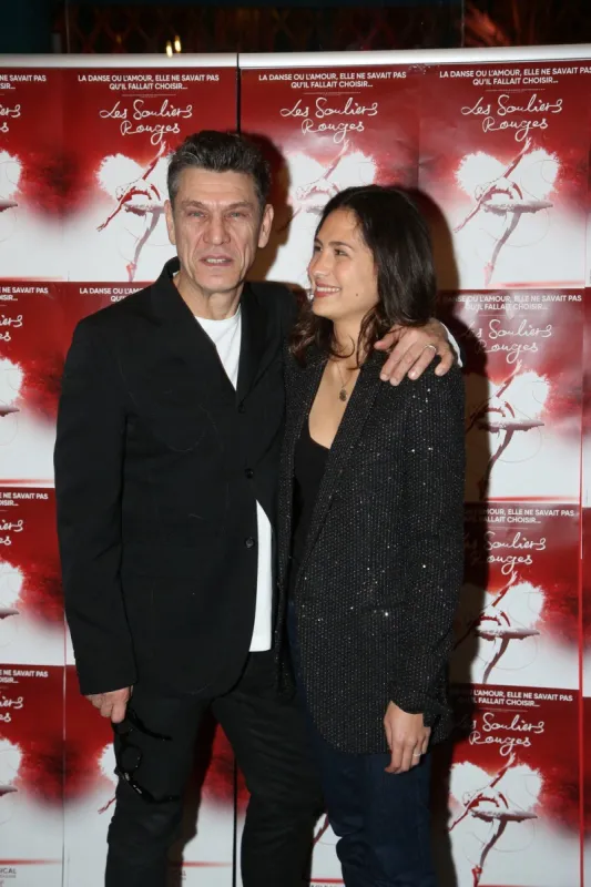 marc lavoine et sa compagne line papin lors de la générale de presse du spectacle de marc lavoine & fabrice aboulker les souliers rouges a paris, france, le 04 février 2020 photo by jerome domine abacapresscom , 718940 021 paris