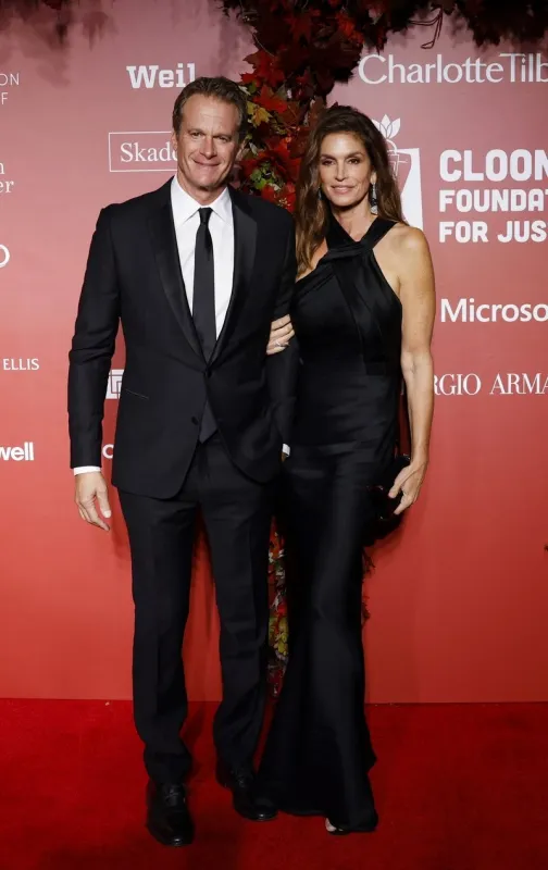 rande gerber and cindy crawford arrive on the red carpet at the clooney foundation for justice inaugural albie awards at new york public library on thursday, september 29, 2022 in new york city, ny, usa photo by john angelillo upi abacapresscom