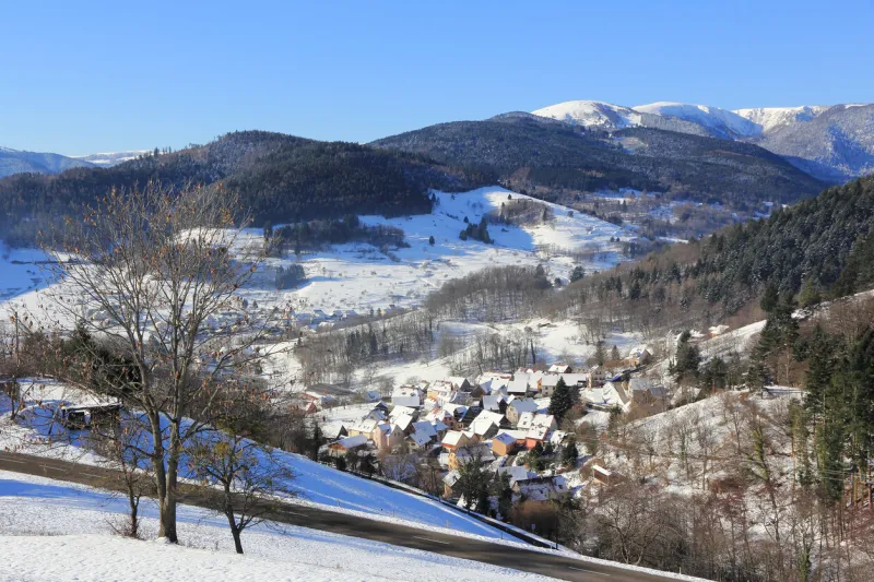 picturesque village of mountain in alsace