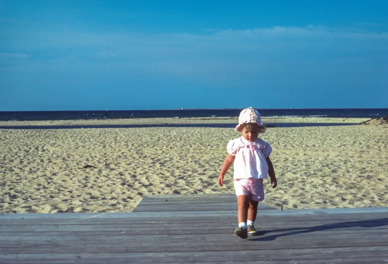 cape cod national seashore - toddler on beach - 1980 scanned from kodachrome 25 slide