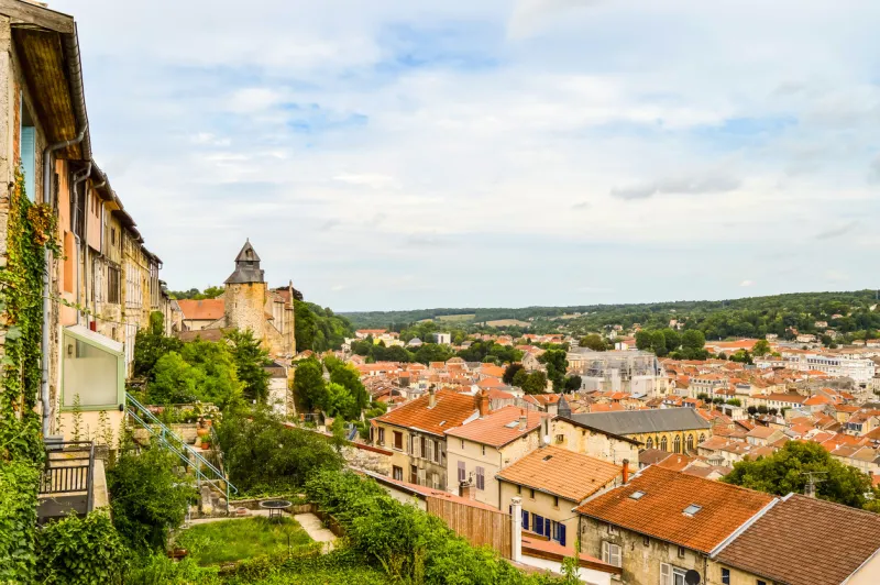 landscape with old town, bar-le-duc, meuse, lorraine, france