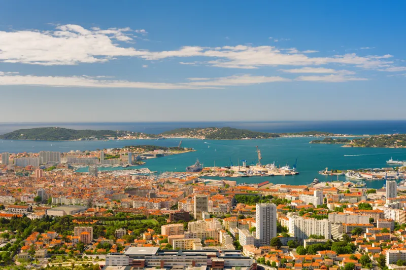 cityscape of toulon in a summer morning