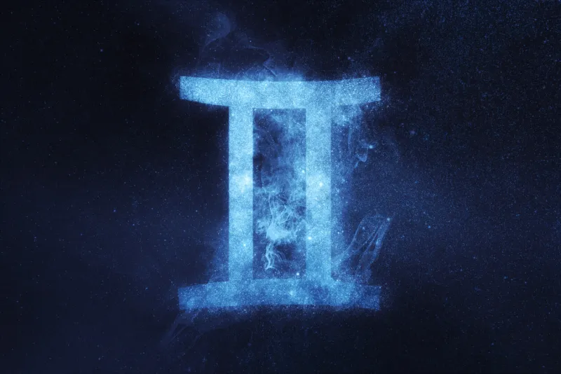 gemini zodiac sign abstract night sky background