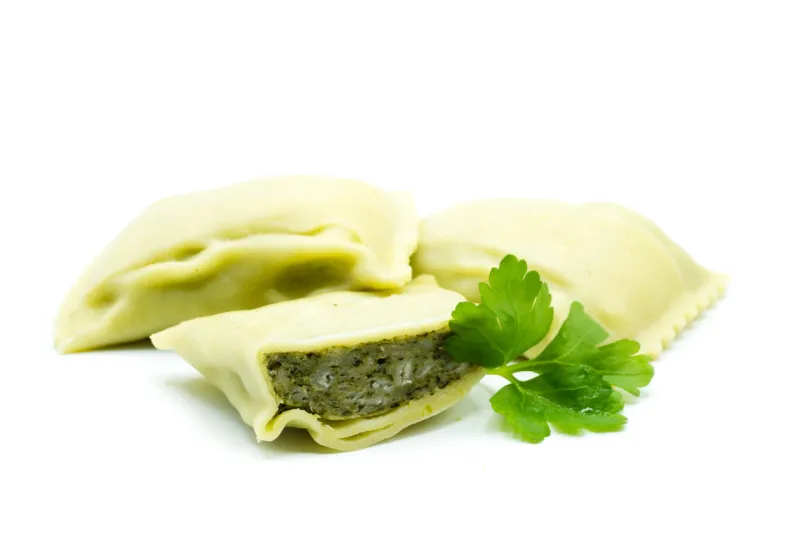 maultaschen isolated on white background