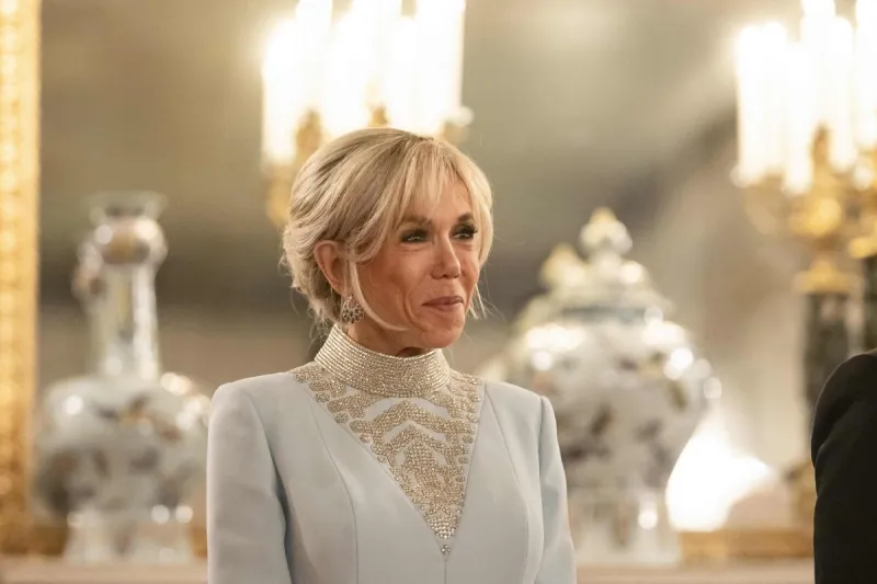 brigitte macron assiste à un dîner de gala au palais de stockholm organisé par le couple royal pour le couple présidentiel français en visite d'État de deux jours en suède stockholm, suède 30 janvier 2024 photo par eliot blondet abacapresscom