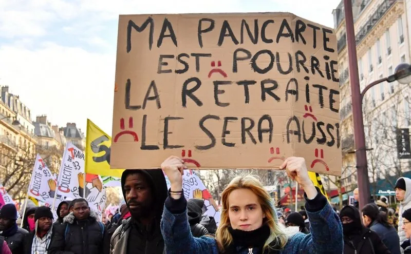 nationwide protests over pensions overhaul - paris