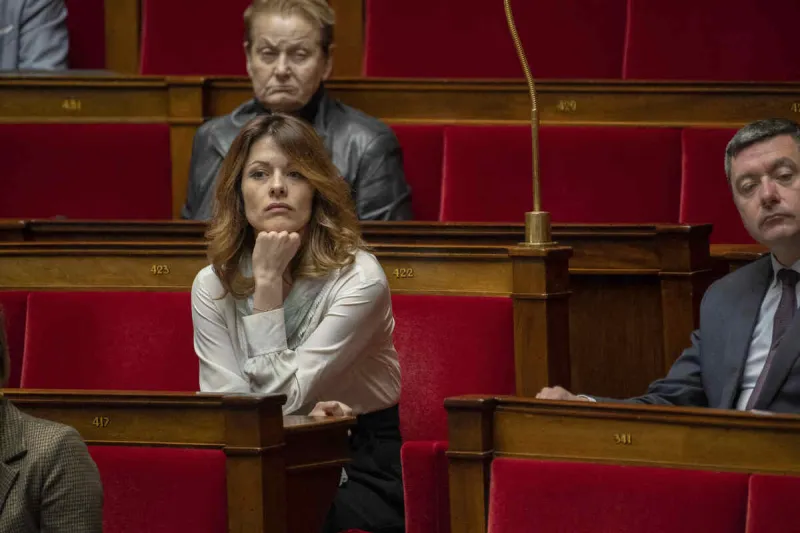 maud bregeon lors d'une séance de questions au gouvernement à l'assemblée nationale à paris le 11 avril 2023 photo d'eliot blondet abacapresscom