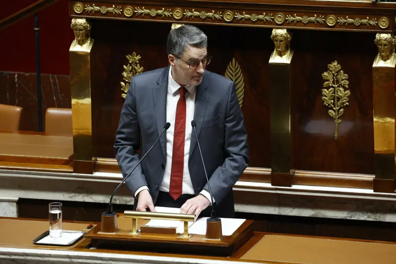 le député du groupe renaissance florent boudie intervient lors du débat sur le projet de loi de maîtrise de l'immigration à l'assemblée nationale à paris, france, le 11 décembre 2023 photo par raphael lafargue abacapresscom