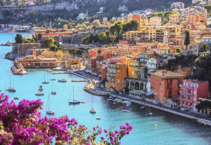 villefranche-sur-mer on the french riviera in summer