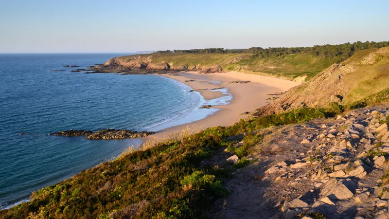english channel view from the cliff in erquy, france