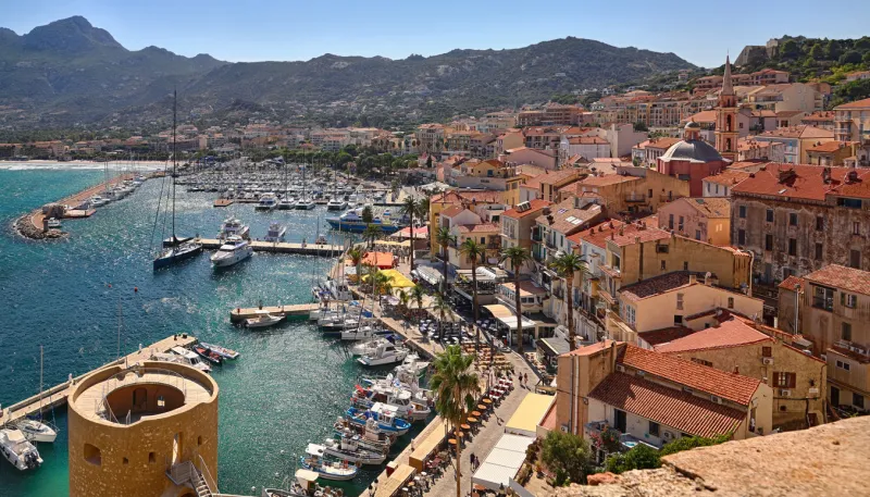 port of calvi (corsica) - overview from the citadel