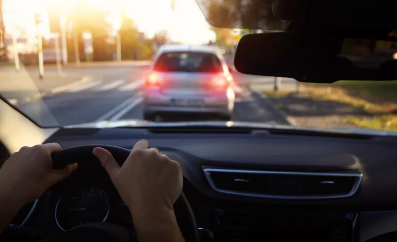 braking the car at the intersection
