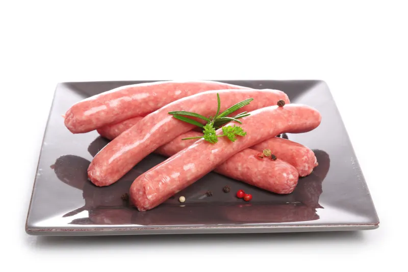 chipolatas isolated on white background
