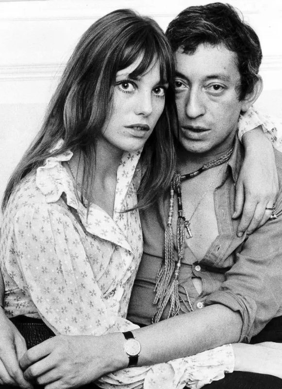 b4hxpj serge gainsbourg actor with actress jane birkin in their chelsea home photo by alamy abacapresscom