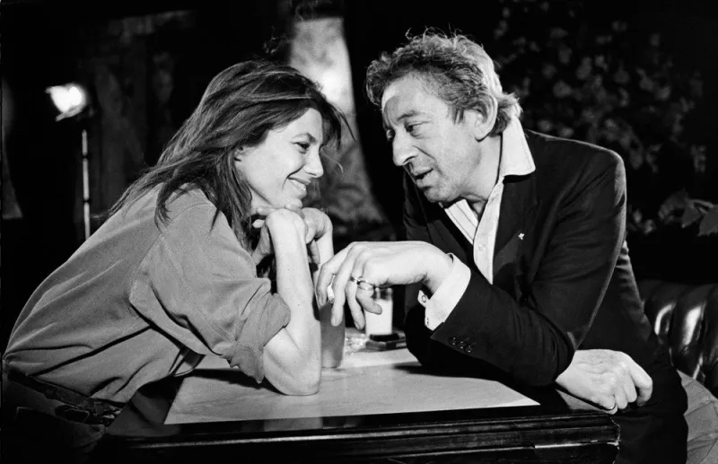 english actress and singer jane birkin and her former husband, french writer, songwriter, and singer serge gainsbourg in paris france, in 1985 photo by pascal baril abacapresscom